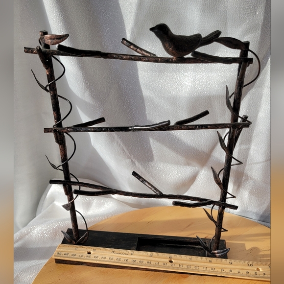 Metal Bronze Color Jewelry Stand Display Storage Holder Ring Necklace Bird - Picture 6 of 9